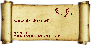 Kaszab József névjegykártya